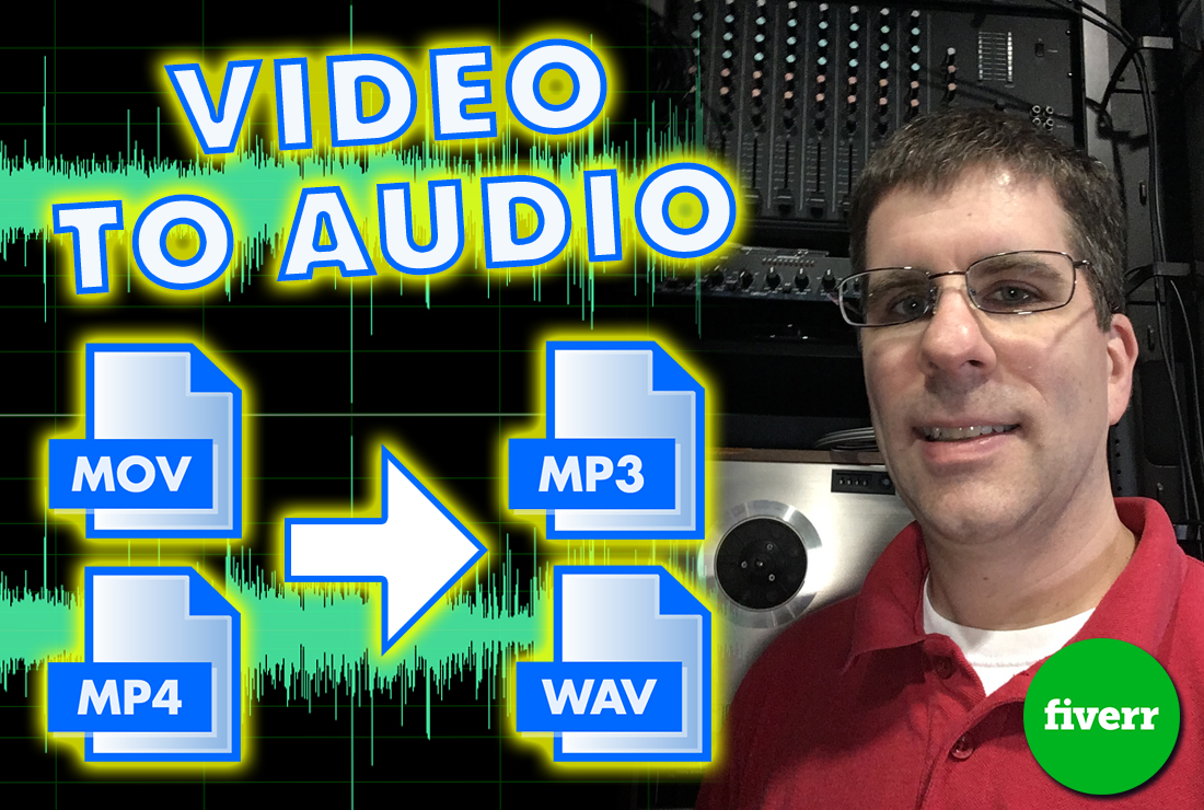 I will convert your mp4 or mov video to mp3 audio only